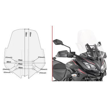 Vizir providni GIVI Kawasaki Versys 1000 (17-18) D4120ST