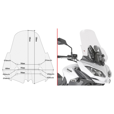 Vizir providni GIVI Kawasaki Versys 650 (17-21) D4122ST