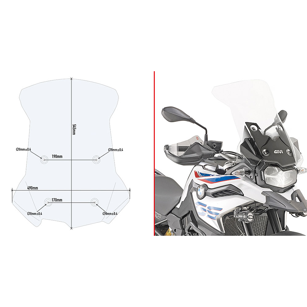 Vizir providni povišeni GIVI BMW F 750 / 800 GS (18-20) D5127ST