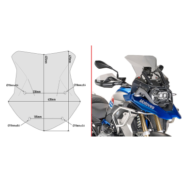Vizir zatamnjeni GIVI BMW R 1200 GS (13-18) / R 1250 GS (19-23) 5124D