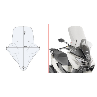 Vizir providni povišeni GIVI KYMCO X-Town 125-300 City (20-25) 6115DT