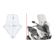 Vizir providni povišeni GIVI KYMCO X-Town 125-300 City (20-25) 6115DT