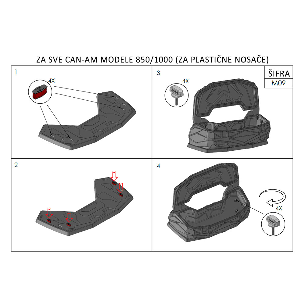 Kofer za ATV / Kvad CAN AM svi modeli G3 / GOES TERROX zadnji 08 115L Tudeks