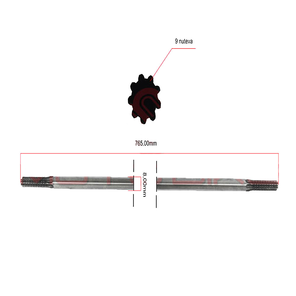 Kardan Kineski trimeri 9 nuteva fi 8 mm L 760 mm Einhell THORP