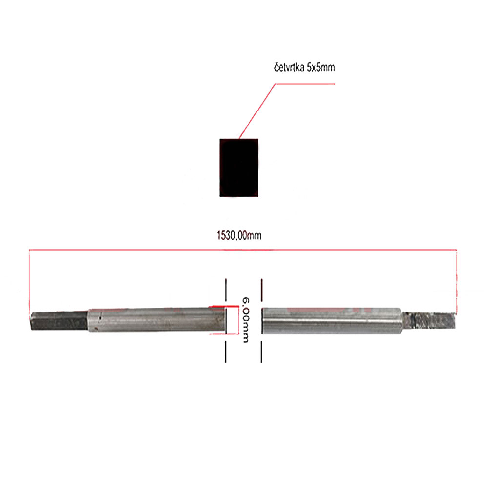 Kardan STIHL FS 80 90 100 120 130  fi 6 mm 1530 mm THORP