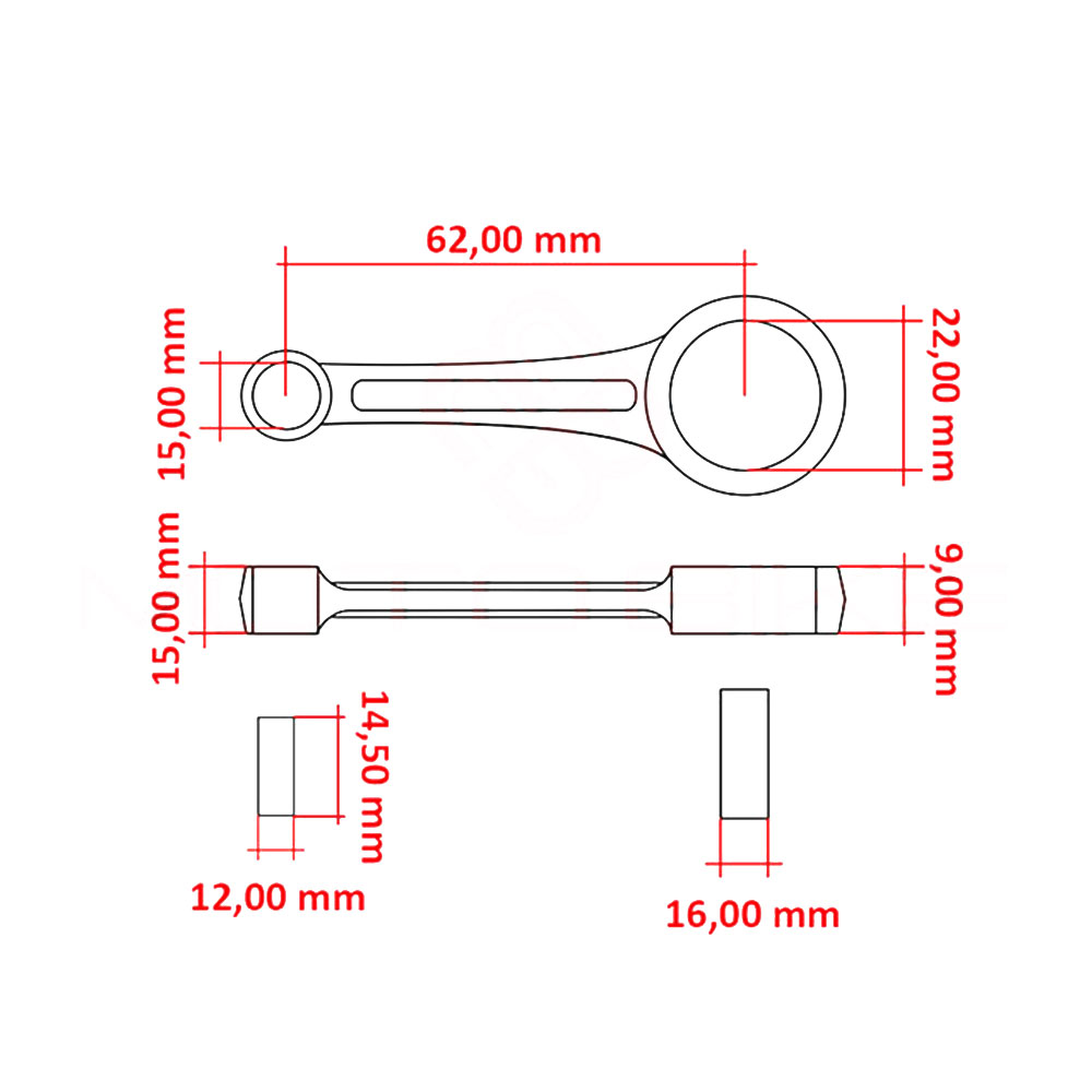 Klipnjača S 044 bolcna 12 mm Ital