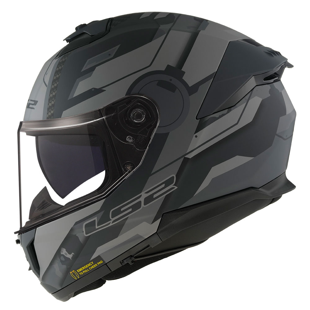 Kaciga LS2 Full Face FF808 STREAM II SHADOW titanium siva sa naočarima S