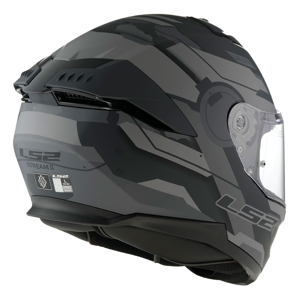 Kaciga LS2 Full Face FF808 STREAM II SHADOW titanium siva sa naočarima S