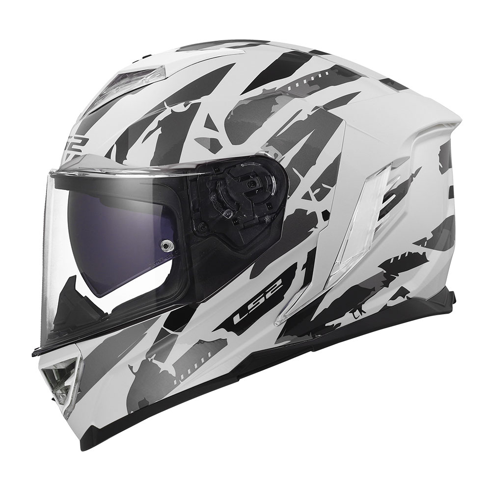 Kaciga LS2 Full Face FF818 STORM III KAOS belo siva 3XL