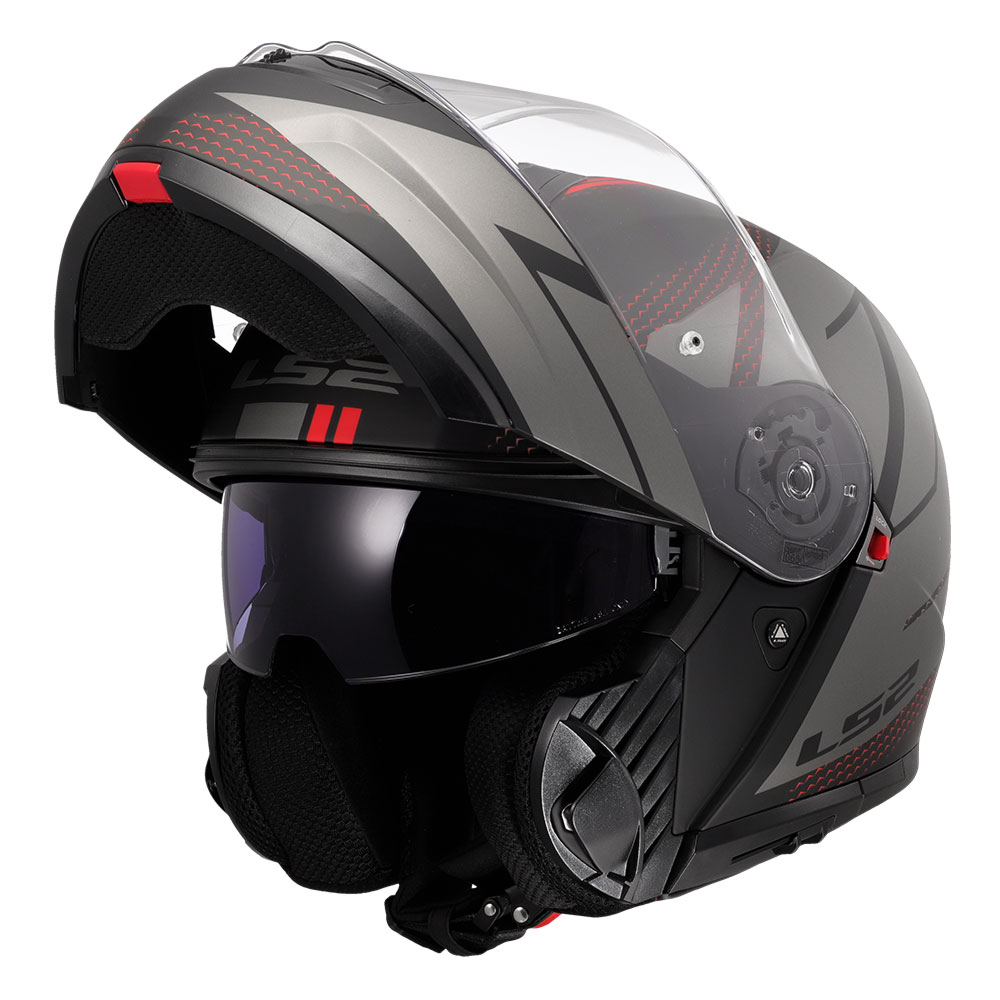 Kaciga LS2 Flip Up FF908 STROBE II CODE crno siva S