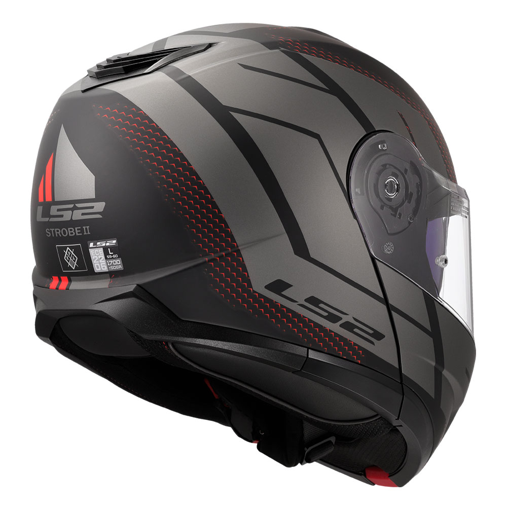 Kaciga LS2 Flip Up FF908 STROBE II CODE crno siva S