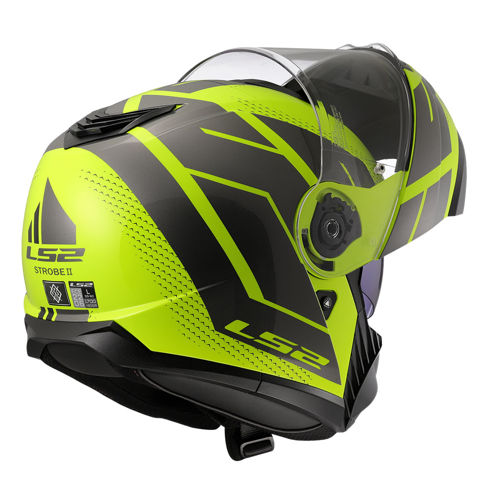 Kaciga LS2 Flip Up FF908 STROBE II CODE žuto siva 3XL