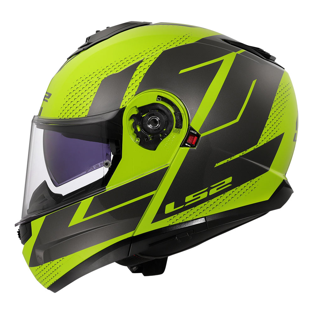 Kaciga LS2 Flip Up FF908 STROBE II CODE žuto siva 3XL