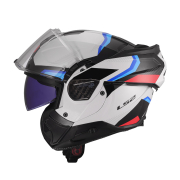 Kaciga LS2 Flip Up FF910 ADVANT II TRIPLE belo plavo crvena M