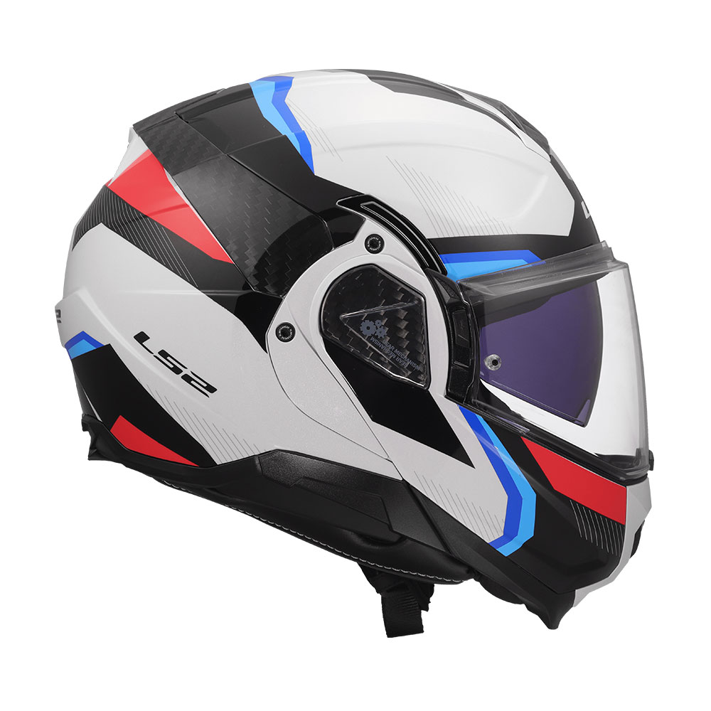 Kaciga LS2 Flip Up FF910 ADVANT II TRIPLE belo plavo crvena L