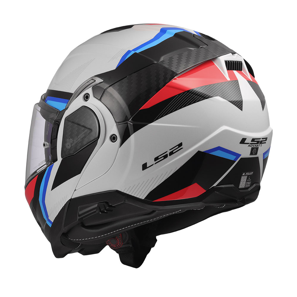 Kaciga LS2 Flip Up FF910 ADVANT II TRIPLE belo plavo crvena 3XL