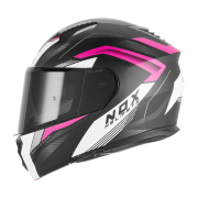 Kaciga NOX Flip Up N968 SHIFT sa naočarima mat crno belo roza M