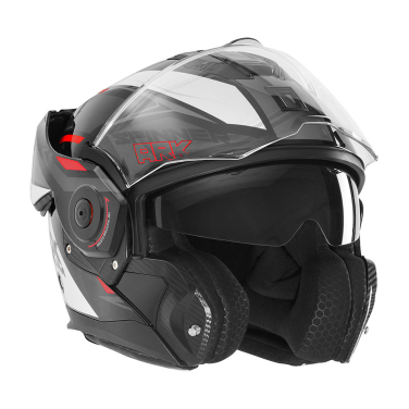 Kaciga NOX PREMIUM SPINNER ARK Flip Up sa naočarima belo crveno crna