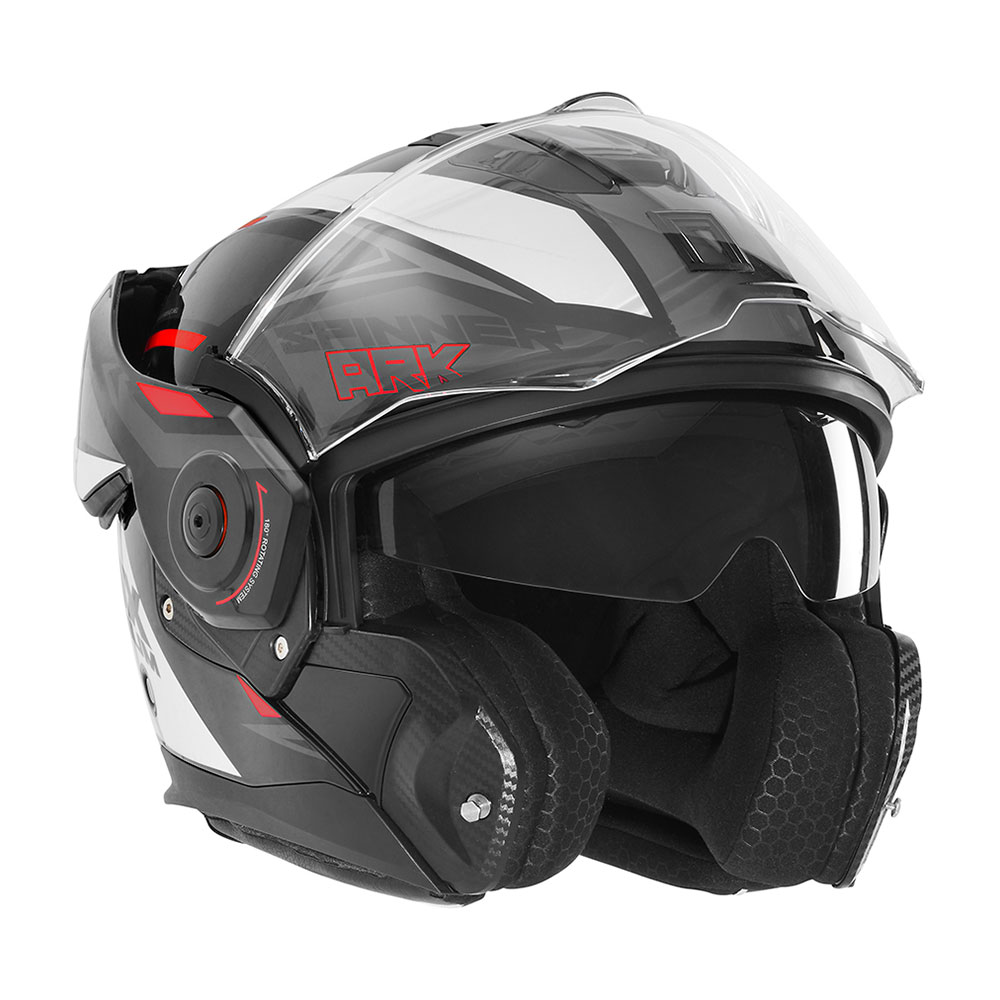 Kaciga NOX PREMIUM SPINNER ARK Flip Up sa naočarima belo crveno crna M