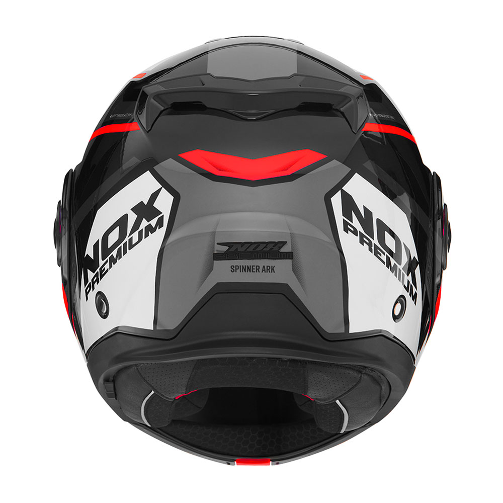 Kaciga NOX PREMIUM SPINNER ARK Flip Up sa naočarima belo crveno crna M