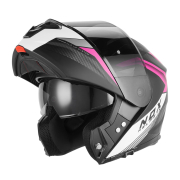 Kaciga NOX Flip Up N968 SHIFT sa naočarima mat crno belo roza S