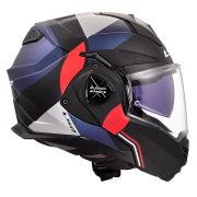 Kaciga LS2 Flip Up FF901 ADVANT X ULTRA crno plavo crvena sa naočarima 3XL