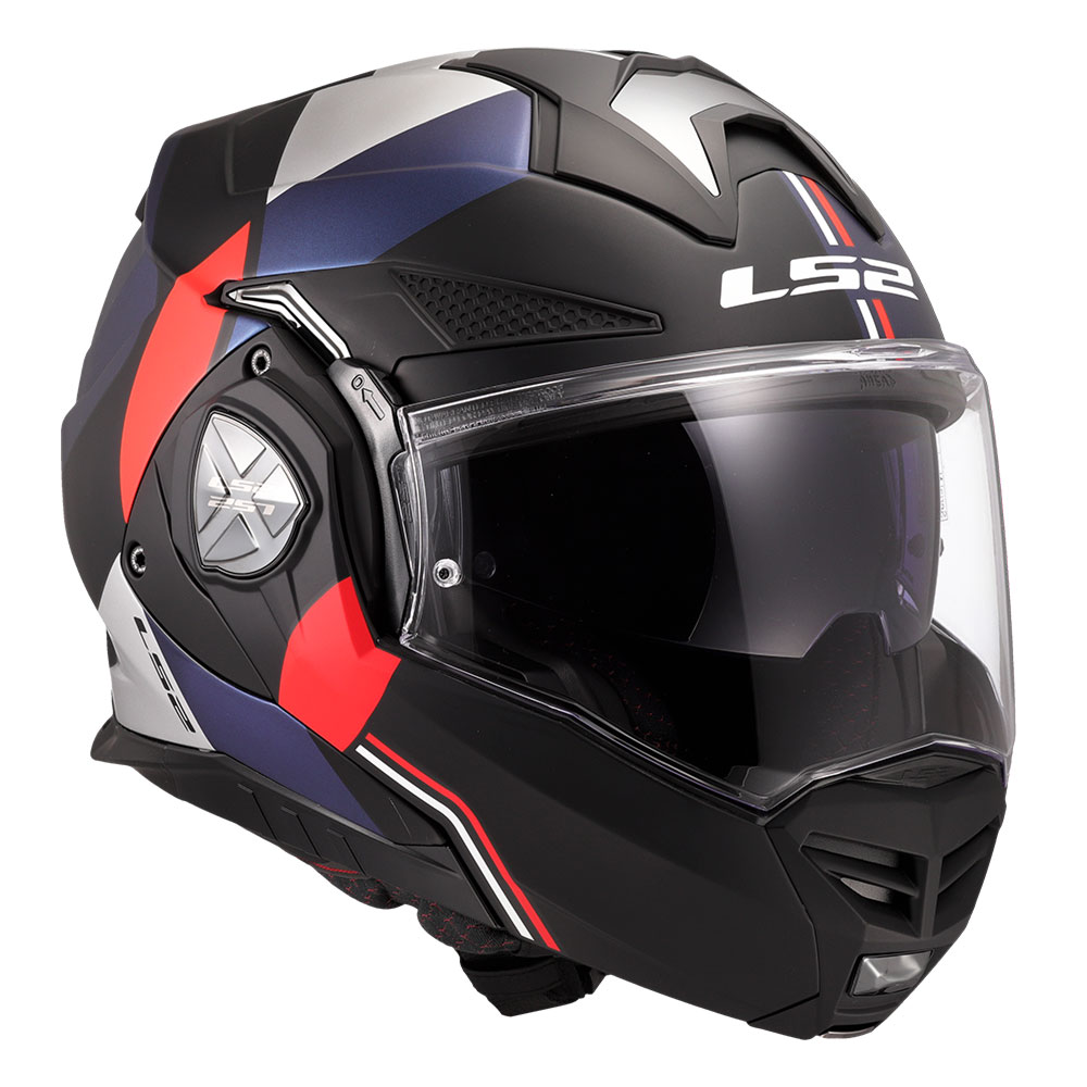 Kaciga LS2 Flip Up FF901 ADVANT X ULTRA crno plavo crvena sa naočarima XL