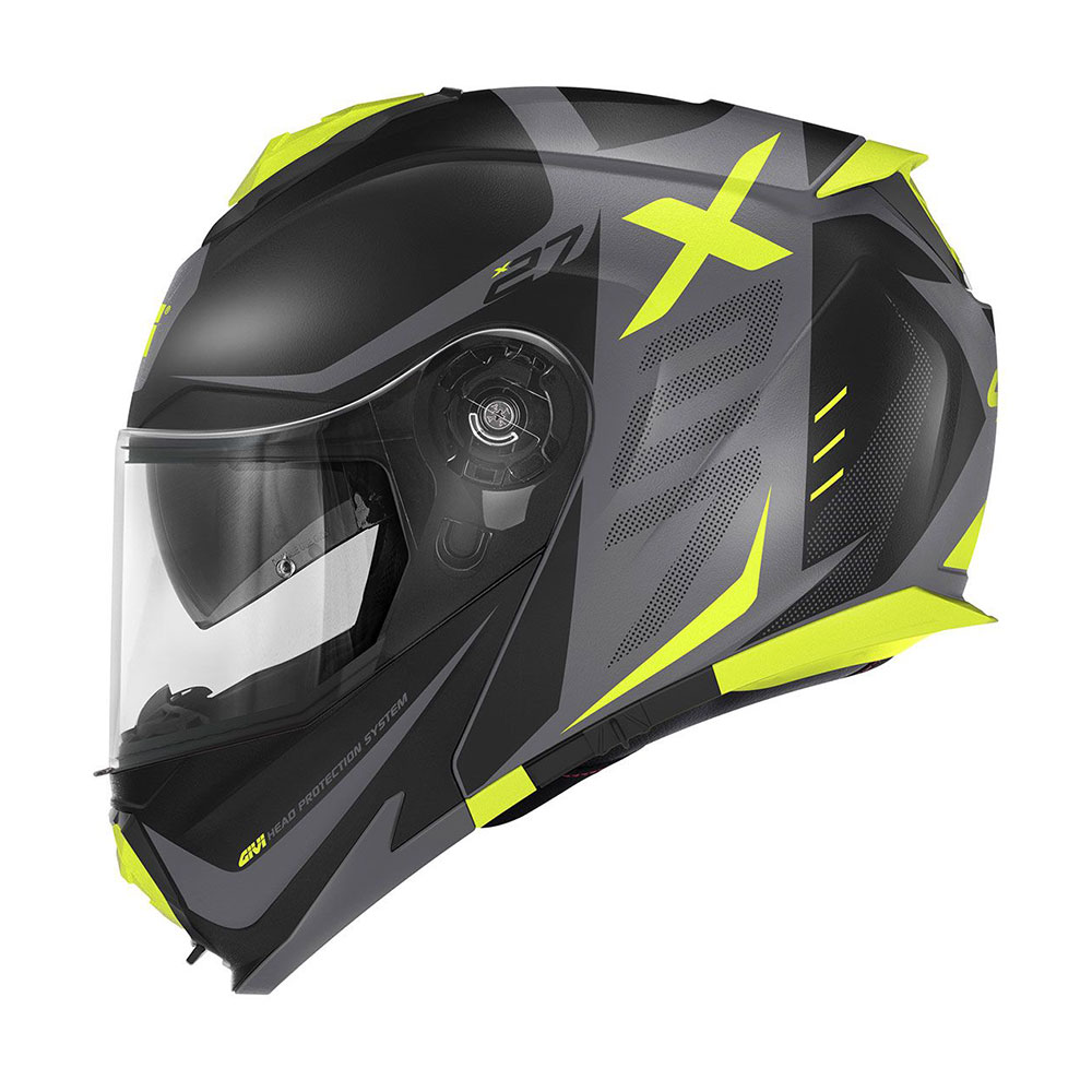 Kaciga GIVI Flip Up X27 DIMENSION mat crno titanium žuta M