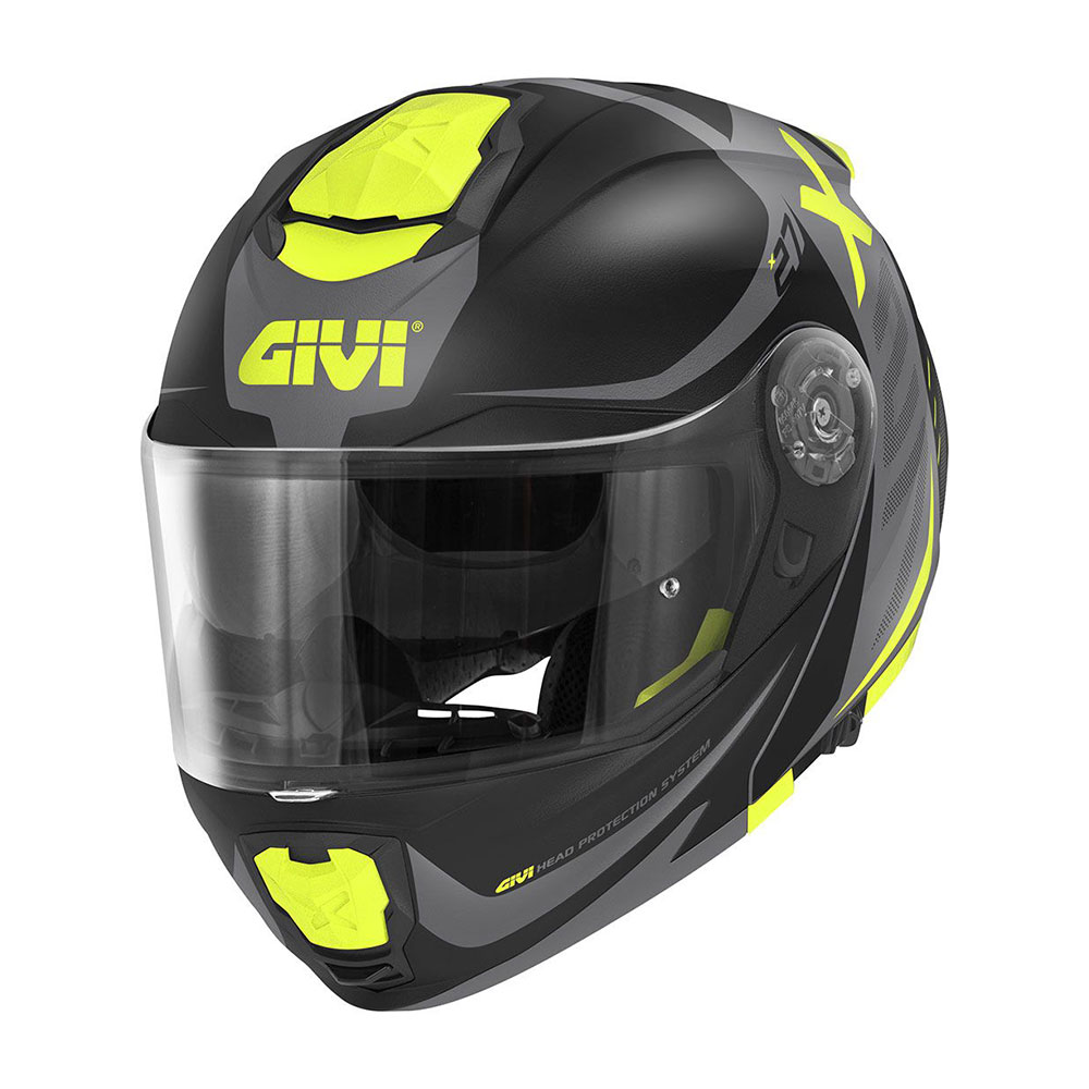 Kaciga GIVI Flip Up X27 DIMENSION mat crno titanium žuta M