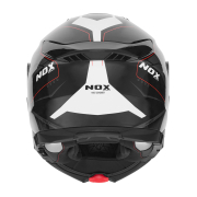 Kaciga NOX Flip Up N967 CONQUER sa naočarima crno belo crvena 2XL