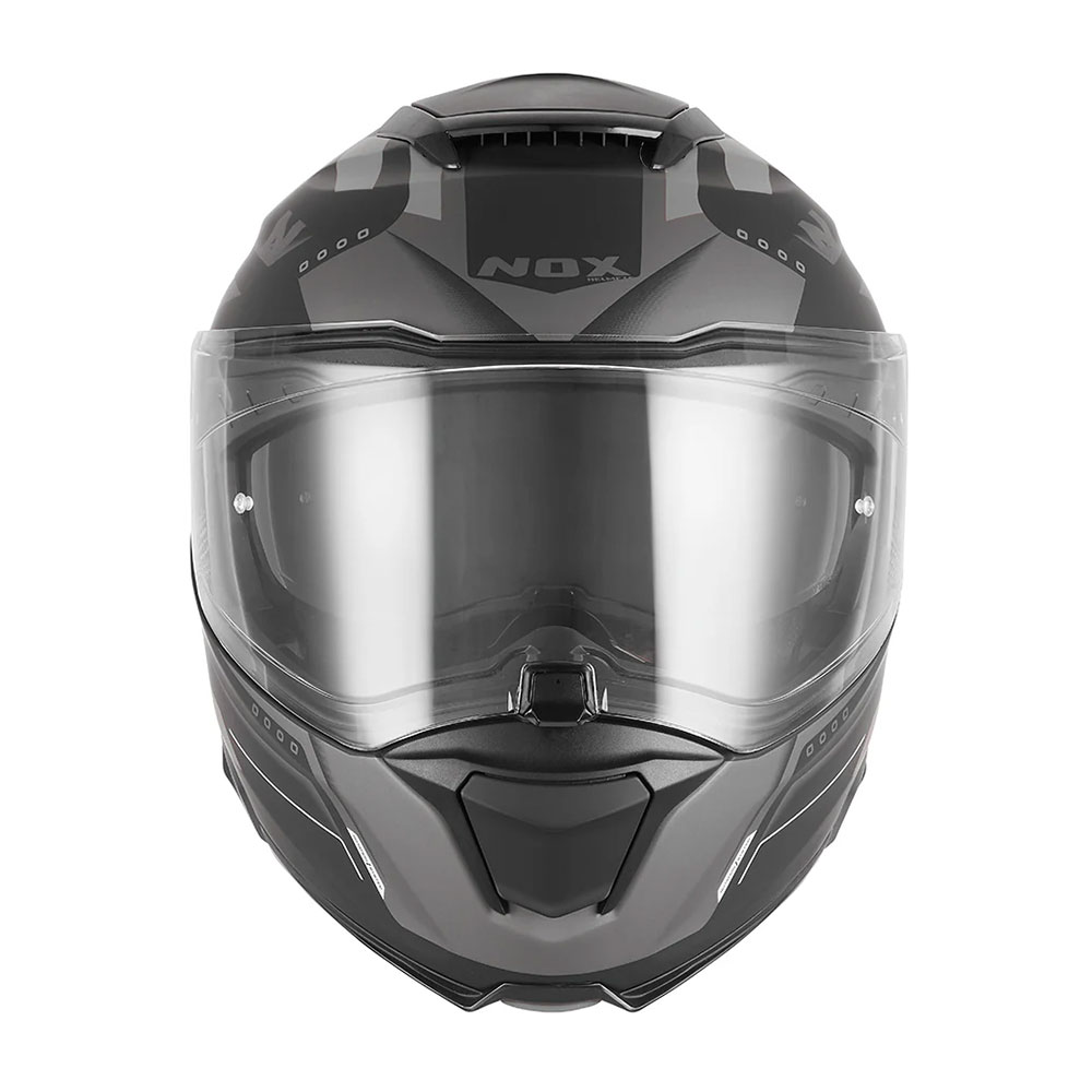 Kaciga NOX Flip Up N967 CONQUER sa naočarima mat crno srebrna XL