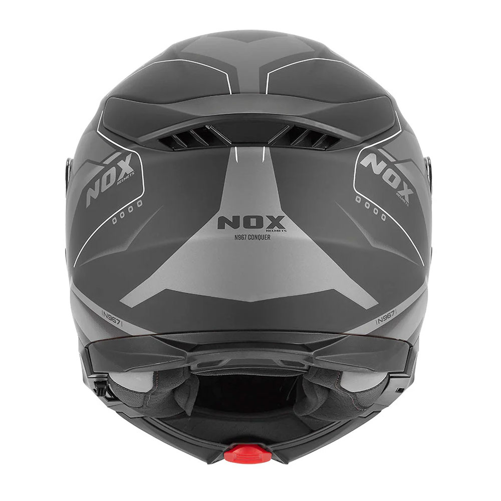 Kaciga NOX Flip Up N967 CONQUER sa naočarima mat crno srebrna XL