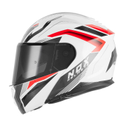 Kaciga NOX Flip Up N968 SHIFT sa naočarima belo crvena 2XL