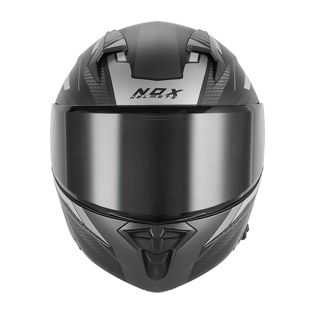 Kaciga NOX Flip Up N968 SHIFT sa naočarima mat crno srebrna 2XL