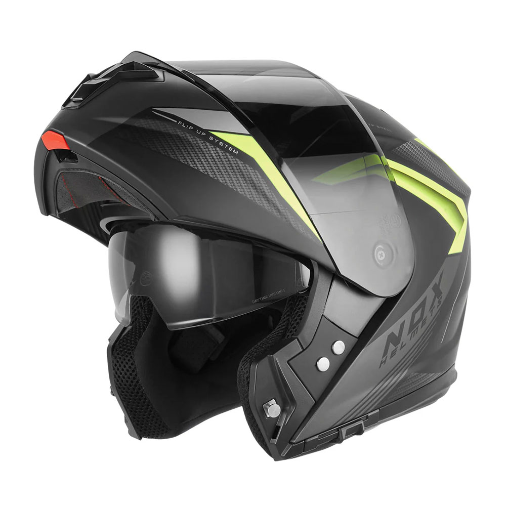 Kaciga NOX Flip Up N968 SHIFT sa naočarima mat crno žuta XL