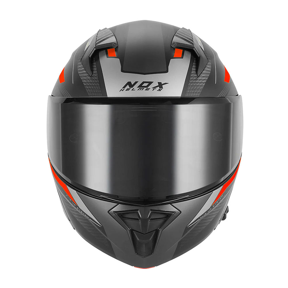 Kaciga NOX Flip Up N968 SHIFT sa naočarima mat crno crvena M