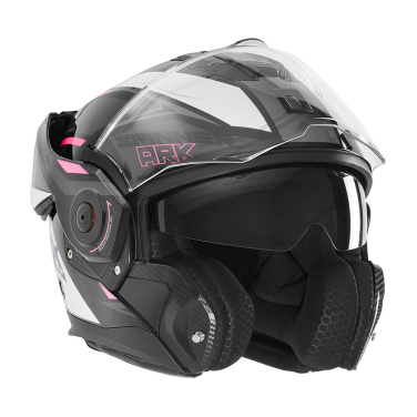 Kaciga NOX PREMIUM SPINNER ARK Flip Up sa naočarima rozo bela M