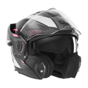 Kaciga NOX PREMIUM SPINNER ARK Flip Up sa naočarima rozo bela M