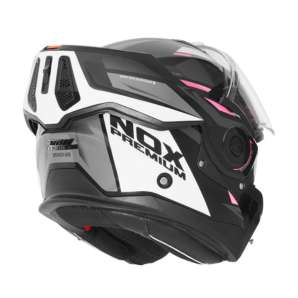 Kaciga NOX PREMIUM SPINNER ARK Flip Up sa naočarima rozo bela L