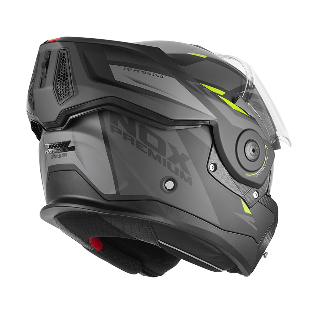 Kaciga NOX PREMIUM SPINNER ARK Flip Up sa naočarima žuto mat crna XL