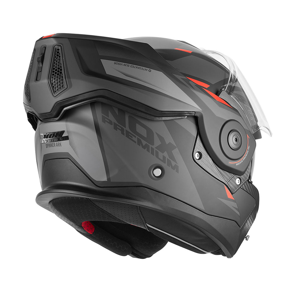 Kaciga NOX PREMIUM SPINNER ARK Flip Up sa naočarima crveno mat crna 2XL