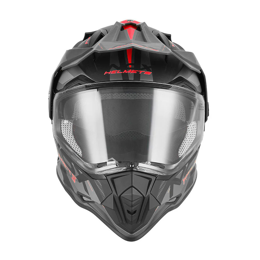 Kaciga NOX Enduro sa vizirom N312 TRACK mat crno crvena