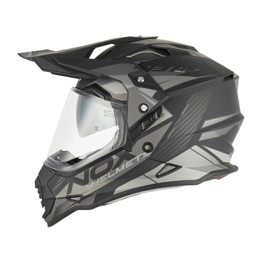 Kaciga NOX Enduro sa vizirom N312 TRACK mat crno srebrna