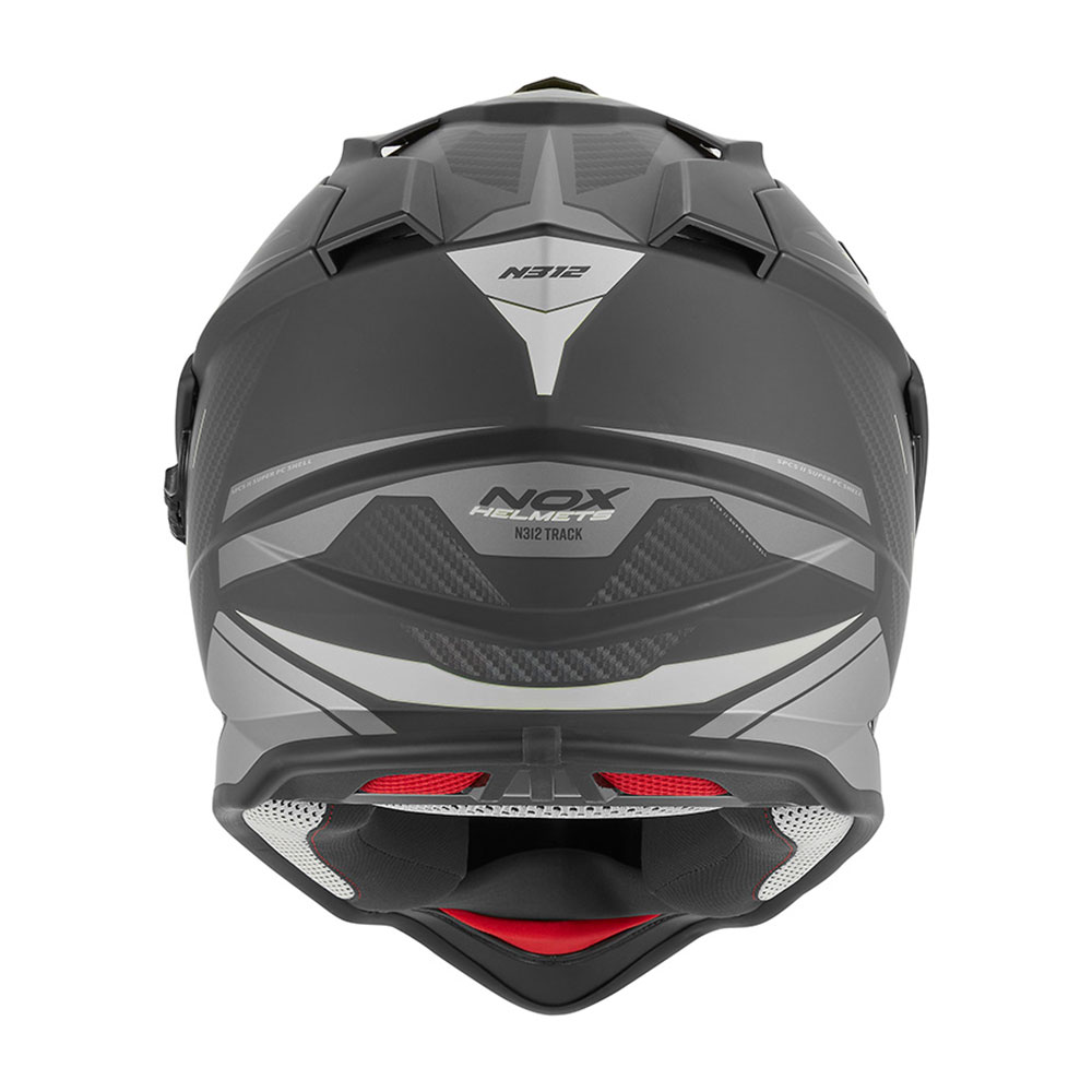 Kaciga NOX Enduro sa vizirom N312 TRACK mat crno srebrna M