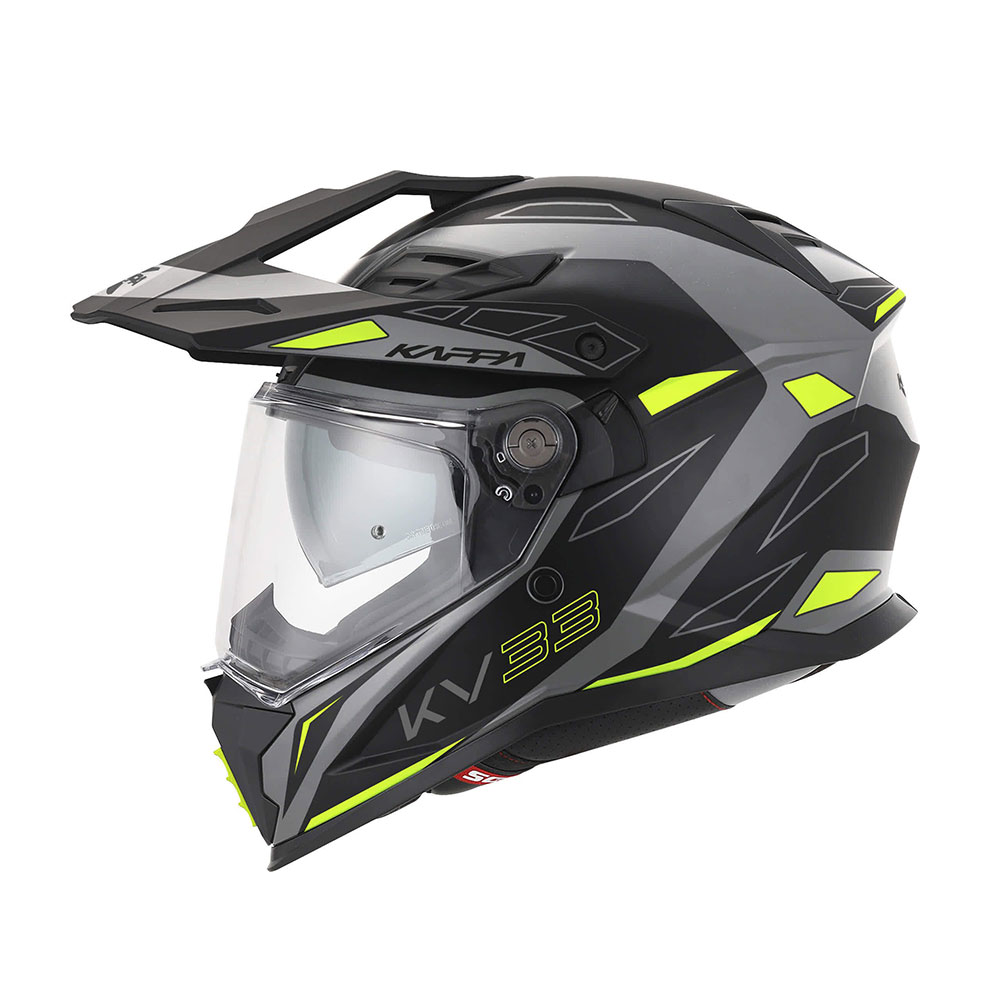 Kaciga Kappa Enduro KV33 WIZARD mat sivo crno žuta XXL