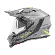 Kaciga NOX Enduro sa vizirom N312 TRACK žuto nardo siva 2XL