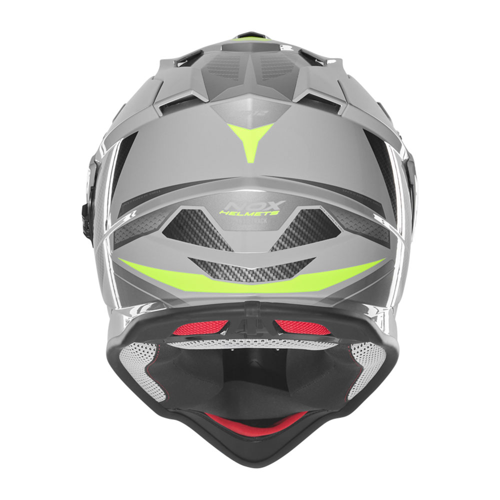 Kaciga NOX Enduro sa vizirom N312 TRACK žuto nardo siva 2XL