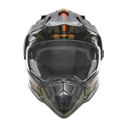 Kaciga NOX Enduro sa vizirom N312 TRACK KHAKI narandžasta M