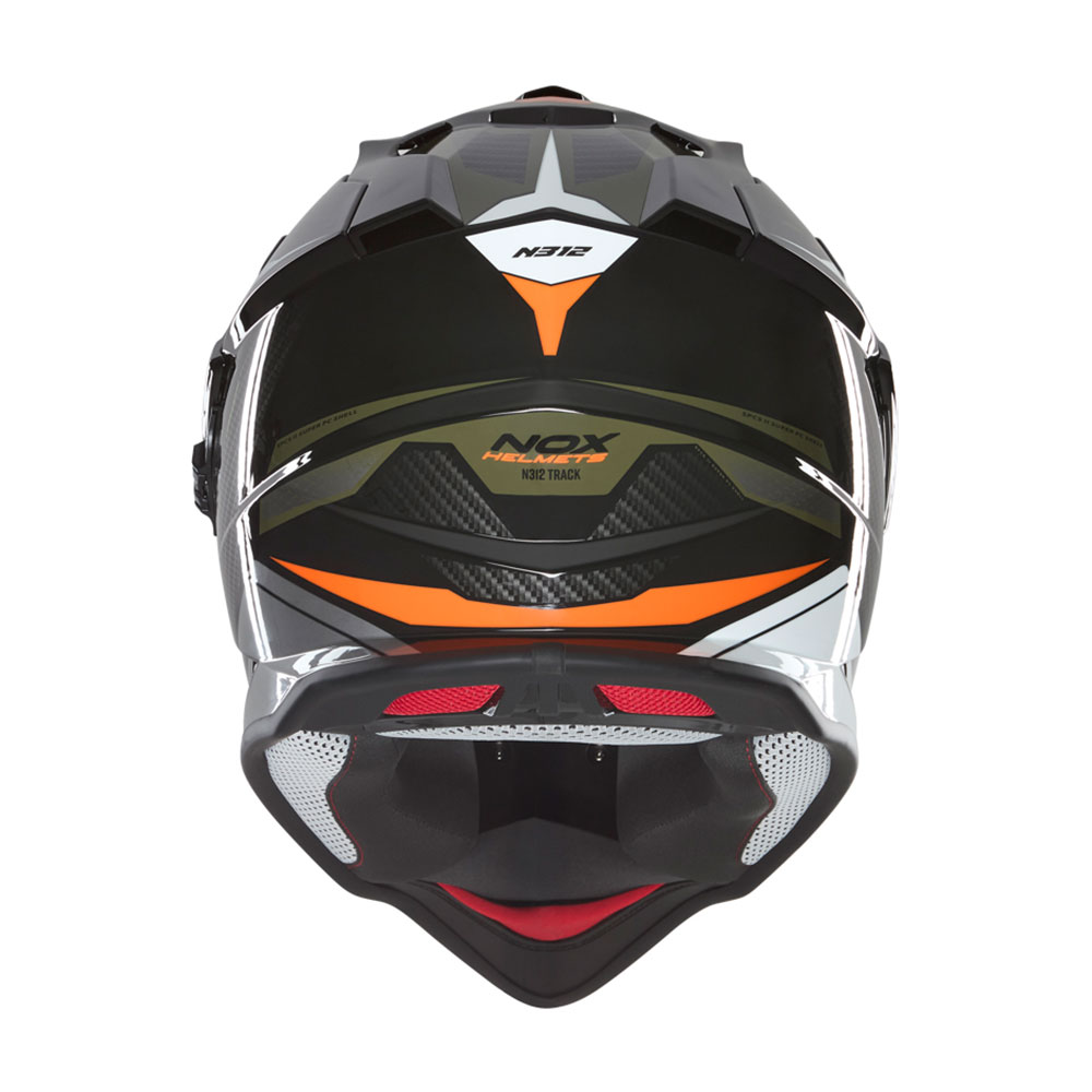 Kaciga NOX Enduro sa vizirom N312 TRACK KHAKI narandžasta XL