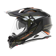 Kaciga NOX Enduro sa vizirom N312 TRACK KHAKI narandžasta XL